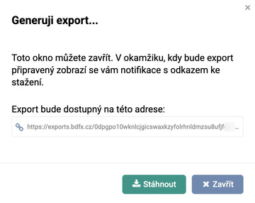 Veřejná adresa exportu